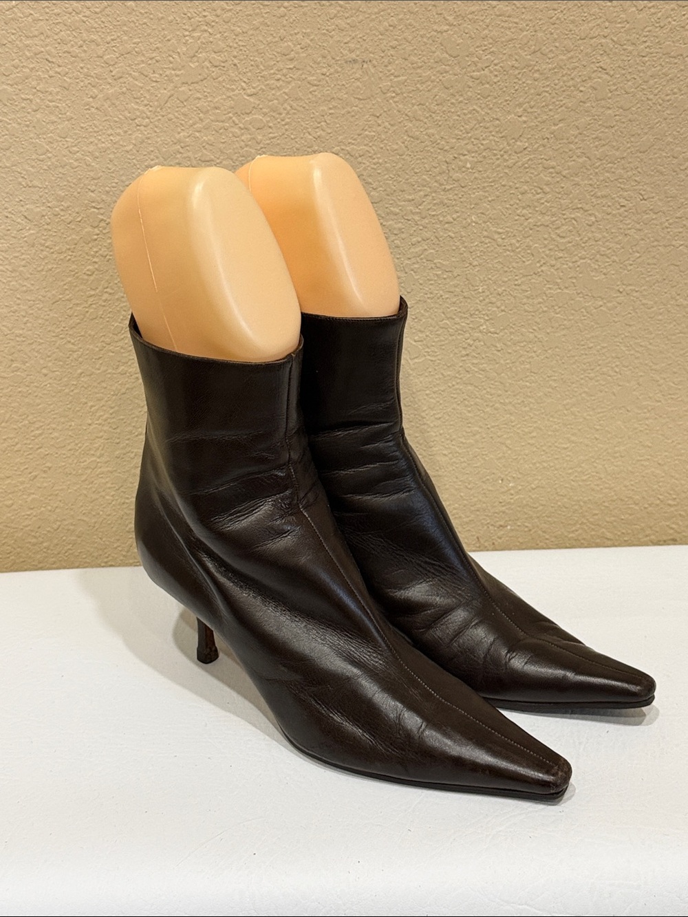 Jimmy Choo Women's Dark Brown Leather Pointed Ankle Boot